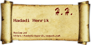 Hadadi Henrik névjegykártya